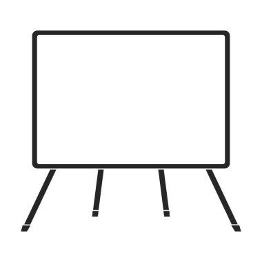 Easel vektör siyah simgesi. Beyaz arkaplanda vektör illüstrasyon sehpası. Tablonun izole edilmiş siyah çizim simgesi ayakta .