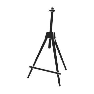 Easel vektör siyah simgesi. Beyaz arkaplanda vektör illüstrasyon sehpası. Tablonun izole edilmiş siyah çizim simgesi ayakta .