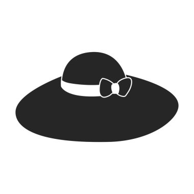 Yazlık şapka vektör siyah simgesi. Beyaz arka planda vektör illüstrasyon güneş şapkası. Yaz şapkasının izole siyah illüstrasyon simgesi .