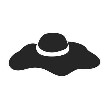 Yazlık şapka vektör siyah simgesi. Beyaz arka planda vektör illüstrasyon güneş şapkası. Yaz şapkasının izole siyah illüstrasyon simgesi .