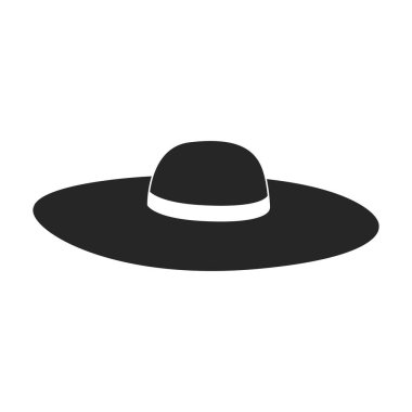 Yazlık şapka vektör siyah simgesi. Beyaz arka planda vektör illüstrasyon güneş şapkası. Yaz şapkasının izole siyah illüstrasyon simgesi .