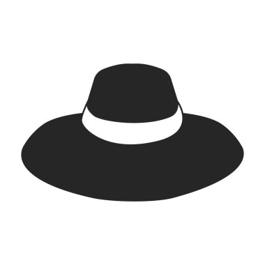 Yazlık şapka vektör siyah simgesi. Beyaz arka planda vektör illüstrasyon güneş şapkası. Yaz şapkasının izole siyah illüstrasyon simgesi .