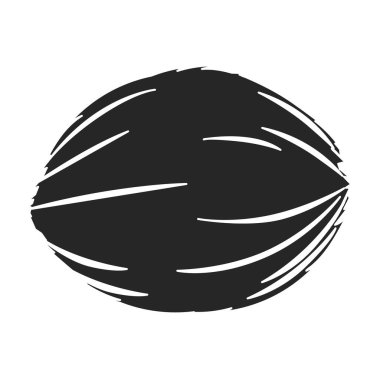 Hindistan cevizi vektör simgesi. Siyah vektör simgesi beyaz arkaplanda izole edilmiş..