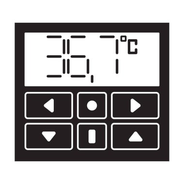 Termometre vektör simgesi. Siyah vektör simgesi beyaz arkaplan termometresinde izole edildi.