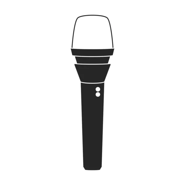 Черный вектор значок изолирован на белом фоне микрофона. — стоковый вектор
