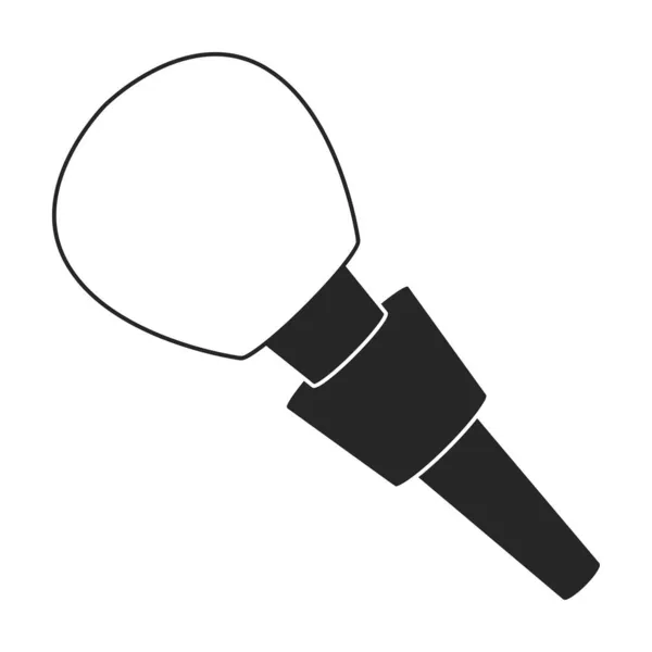 Mic vector icon.Black vector pictogram geïsoleerd op witte achtergrond mic. — Stockvector