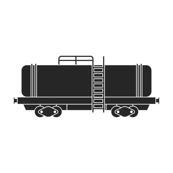 Vagon vektörü siyah ikonlu lokomotif. Vektör illüstrasyon tren yolu. Beyaz arka planda. Lokomotif ve vagonun izole edilmiş siyah illüstrasyon simgesi . — Stok Vektör