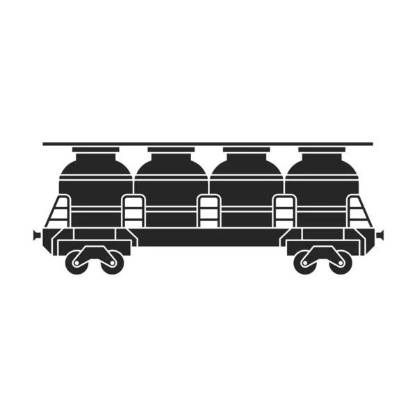 Locomotief met wagen vector zwart icoon. Vector illustratie trein. op witte achtergrond. Geïsoleerde zwarte illustratie icoon van locomotief en wagen . — Stockvector