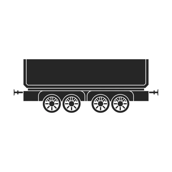 Locomotive with wagon vector black icon. Vector illustration railway train. on white background. Isolated black illustration icon of locomotive and wagon . — Stock Vector