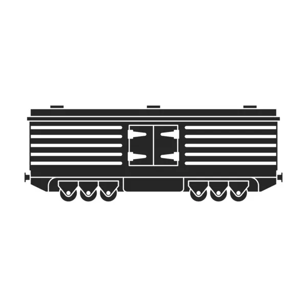 Lokomotiva s černou ikonou vektoru vozu. Vektorový ilustrační železniční vlak. na bílém pozadí. Izolovaná černá ilustrační ikona lokomotivy a vozu . — Stockový vektor