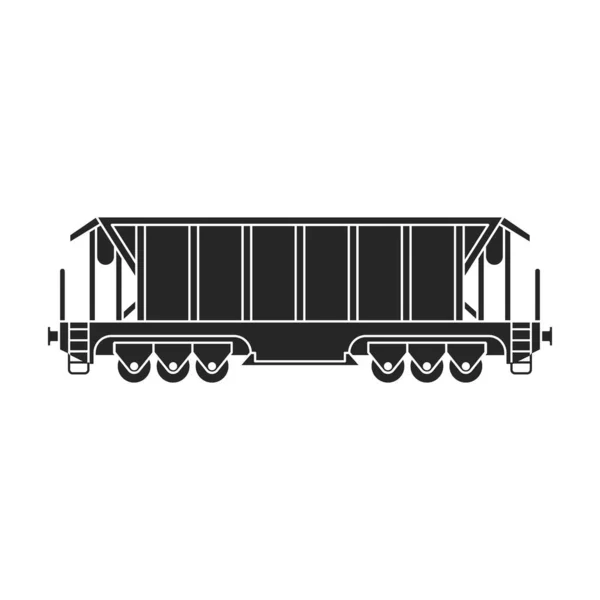 Locomotive avec icône noire vectorielle chariot. Illustration vectorielle train ferroviaire. sur fond blanc. Isolée icône d'illustration noire de locomotive et wagon . — Image vectorielle