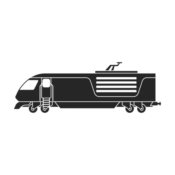 Locomotiva con icona nera vettoriale carro. Treno ferroviario ad illustrazione vettoriale. su sfondo bianco. Icona isolata nero illustrazione di locomotiva e carro . — Vettoriale Stock