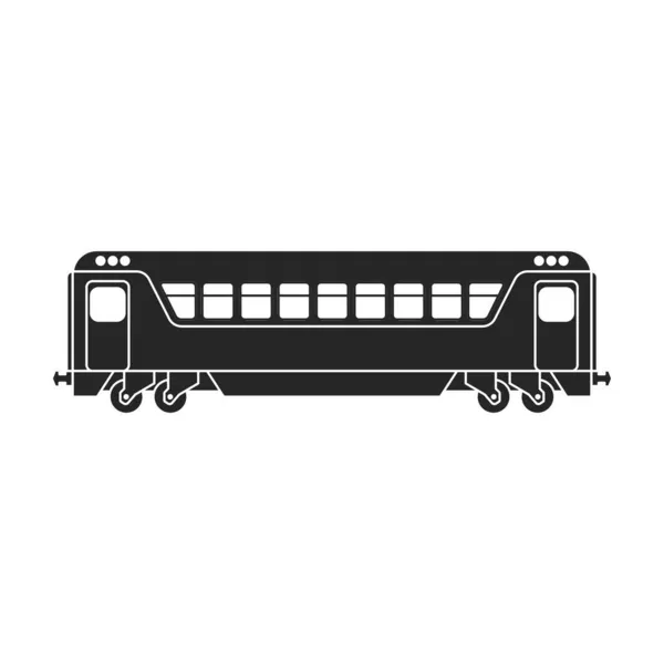 Локомотив с векторным черным значком. Векторная иллюстрация железнодорожного поезда. на белом фоне. Изолированная чёрная иллюстрация локомотива и вагона . — стоковый вектор