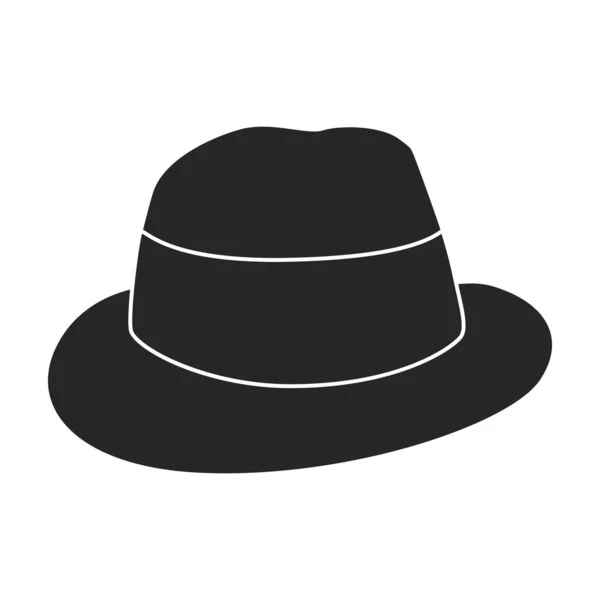 Летняя шляпа - черная икона. Векторная иллюстрация солнцезащитный колпачок на белом фоне. Изолированная чёрная иллюстрационная икона летней шляпы . — стоковый вектор