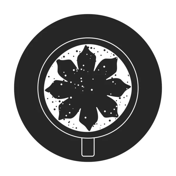 Vista superior del icono negro vector de café. Tapa de café de ilustración vectorial sobre fondo blanco. Icono de ilustración en negro aislado de la vista superior del café . — Vector de stock