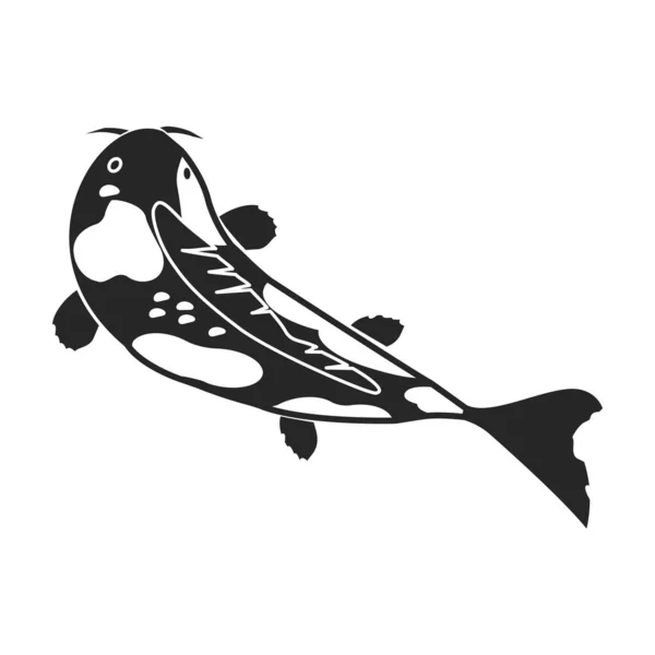 鯉ベクトルのアイコン白い背景鯉に隔離された黒ベクトルのアイコン. — ストックベクタ