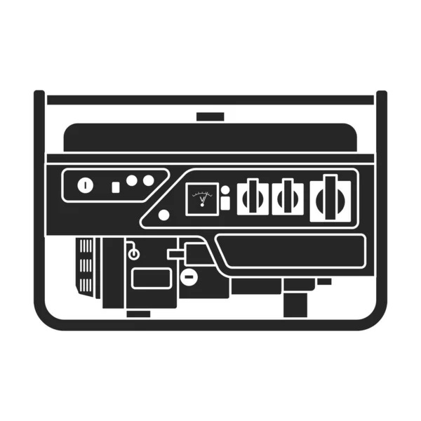 Generator vector icon.Black vector pictogram geïsoleerd op witte achtergrond generator. — Stockvector