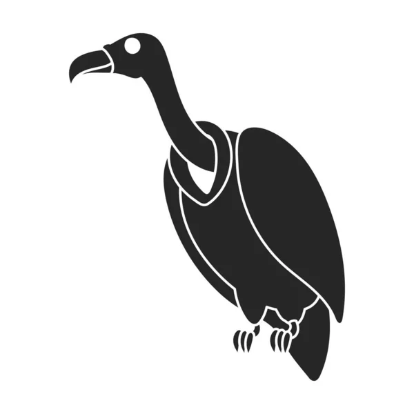 Vulture vogel vector icon.Black vector pictogram geïsoleerd op witte achtergrond gier vogel. — Stockvector