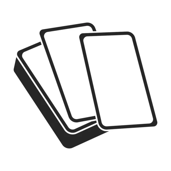 포커 벡터 icon.Black 벡터 아이콘에 대한 흰색 배경 카드에 분리 된 포커용 카드 . — 스톡 벡터
