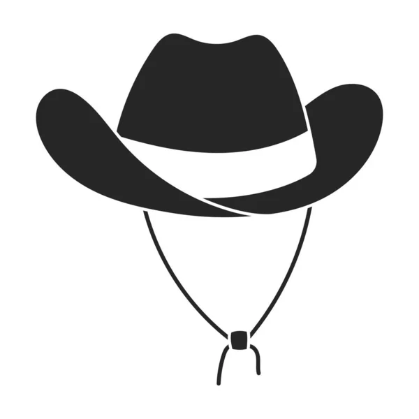 Hut Cowboy Vektor icon.Black Vektor Symbol isoliert auf weißem Hintergrund Hut Cowboy. — Stockvektor