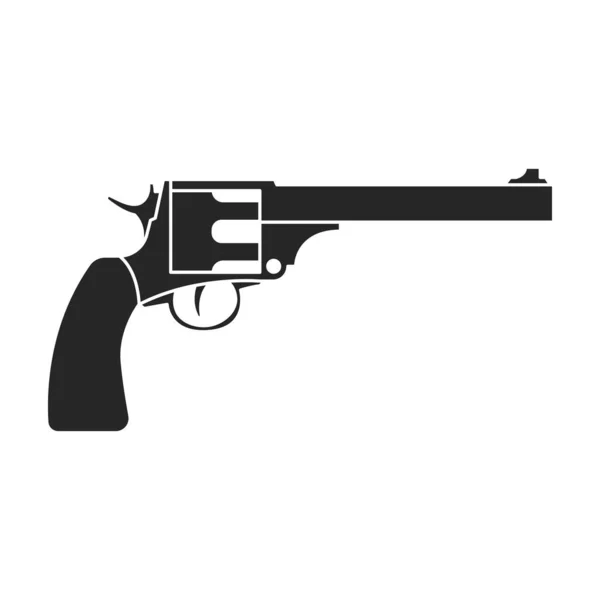 Револьвер зброї Векторний значок. Чорний векторний значок ізольовано на білому тлі револьвера зброї . — стоковий вектор