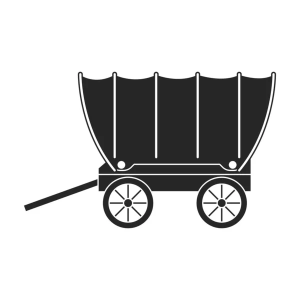 Wagon de l'ouest, icône vectorielle sauvage. Icône vectorielle noire isolée sur fond blanc wagon de l'ouest, sauvage. — Image vectorielle