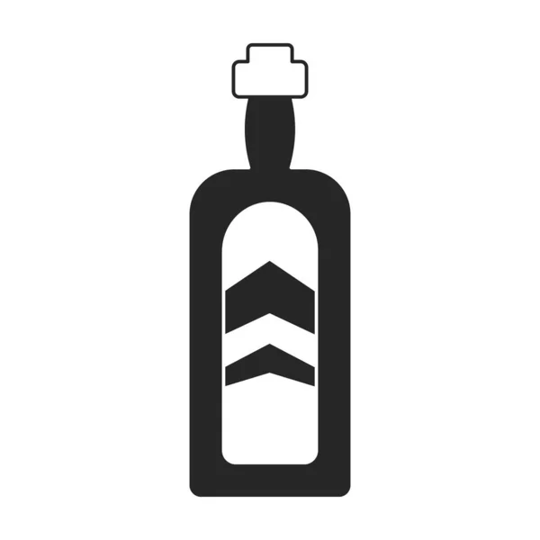 Bottle whiskey vector icon.Black vector icon isolated on white background bottle whiskey. — Stock Vector