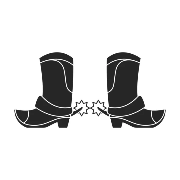 Vetor de inicialização vetor ícone icon.Black vetor isolado no fundo branco bota cowboy. — Vetor de Stock