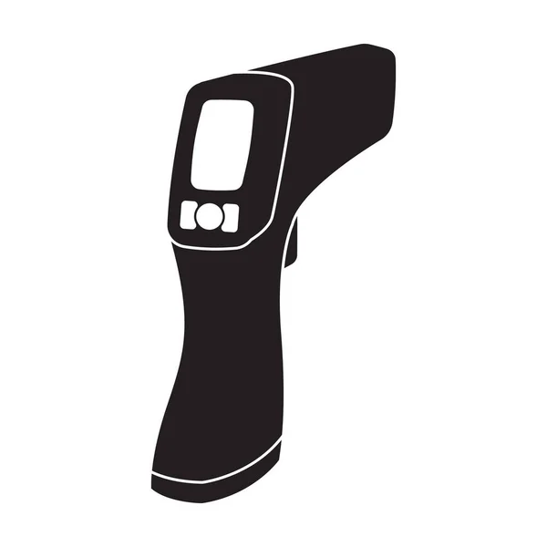 Иконка вектора термометра пистолета. Черный вектор значок изолирован на белом фоне термометра пушки . — стоковый вектор