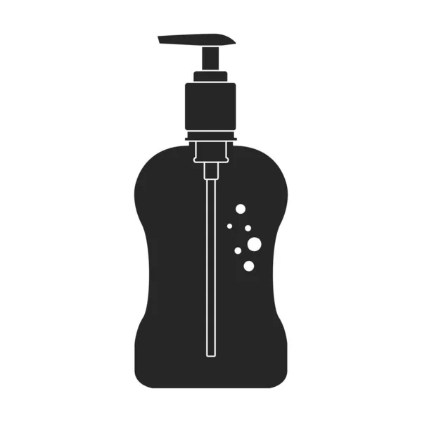 Иконка антисептика iquid мыльный вектор. Черный вектор значок изолирован на белом фоне антисептического жидкого мыла. — стоковый вектор
