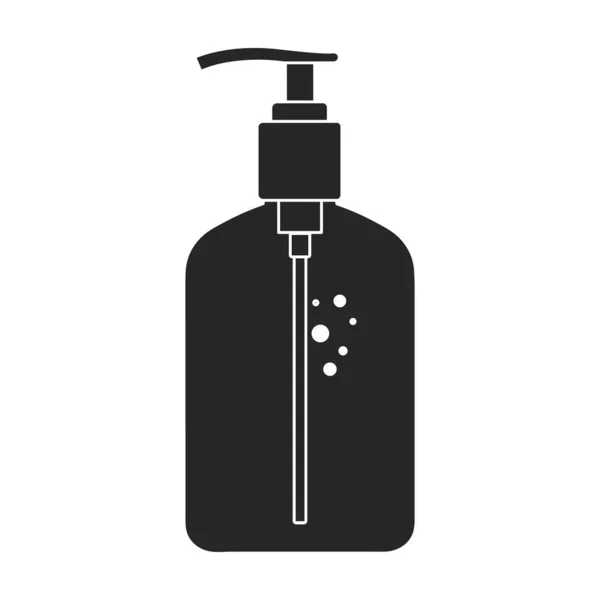 Antisepticl iquid sob vector icon.Black vector icon 분리 된 흰 배경 살균성 액체 비누. — 스톡 벡터