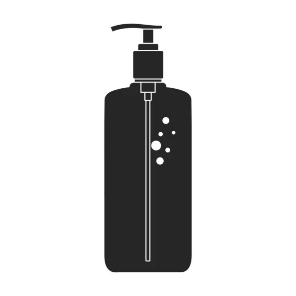 Antisepticl iquid zeep vector icon.Black vector pictogram geïsoleerd op witte achtergrond antiseptische vloeibare zeep. — Stockvector
