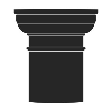Eski sütun vektörü siyah simge. Beyaz arka planda antikanın vektör illüstrasyon sütunu. Antik sütunun izole edilmiş siyah illüstrasyon simgesi .
