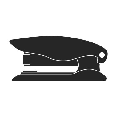 Zımba vektörü siyah simgesi. Beyaz arka planda delgi zımbası vektör illüstrasyonu. Zımbanın izole edilmiş siyah çizim simgesi .