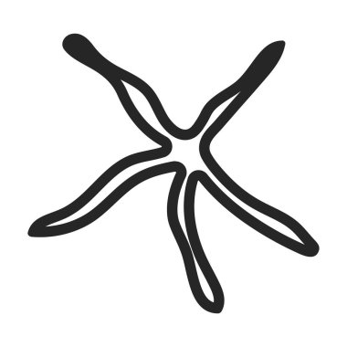 Deniz yıldızı vektörü siyah ikon. Beyaz arka planda vektör çizimi yıldız denizi. Deniz yıldızının izole edilmiş siyah çizim simgesi .