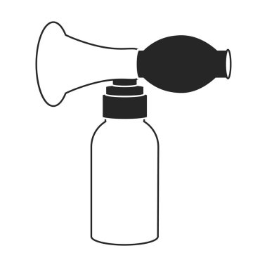 Göğüs pompası vektör simgesi. Siyah vektör simgesi beyaz arka plan göğüs pompasında izole edildi.