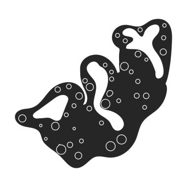 Mercan vektörü siyah simgesi. Beyaz arkaplandaki deniz resifinin vektör çizimi. Mercan resifinin izole edilmiş siyah illüstrasyon simgesi .