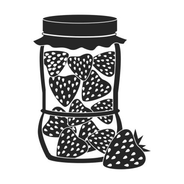 Sebze turşusu siyah vektör simgesi. Vektör illüstrasyonu beyaz arkaplanda çilek şeklinde olabilir. Sebze turşusunun izole edilmiş siyah çizim ikonu.
