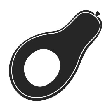 Yarı avokado vektör simgesi. Siyah vektör simgesi beyaz zemin üzerinde izole edildi. Yarı avokado.