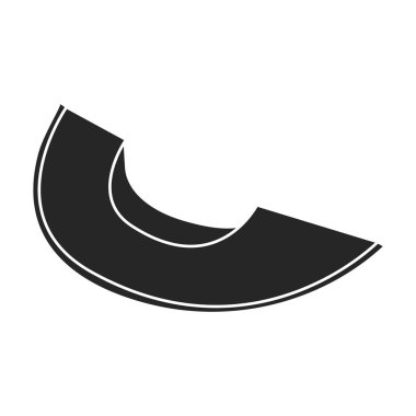 Avokado vektör simgesini dilimle. Siyah vektör simgesi beyaz arka plan dilimli avokado üzerinde izole edildi.