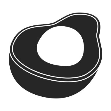 Yarı avokado vektör simgesi. Siyah vektör simgesi beyaz zemin üzerinde izole edildi. Yarı avokado.