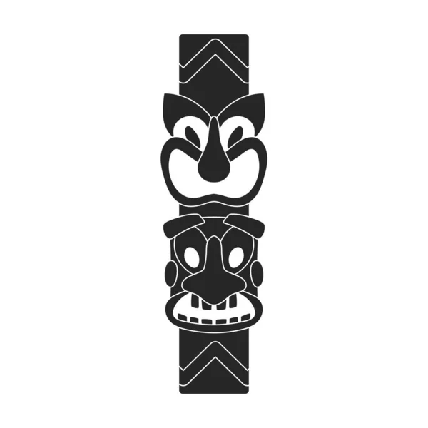 Totem vetor tribal ícone preto. Máscara de ilustração vetorial de ídolo sobre fundo branco. Ícone de ilustração preto isolado de totem tribal . — Vetor de Stock
