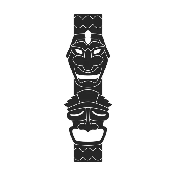 Totem vetor tribal ícone preto. Máscara de ilustração vetorial de ídolo sobre fundo branco. Ícone de ilustração preto isolado de totem tribal . —  Vetores de Stock