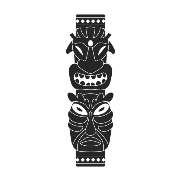 Totem vecteur tribal icône noire. Masque vectoriel d'illustration d'idole sur fond blanc. Isolée icône d'illustration noire de totem tribal . — Image vectorielle