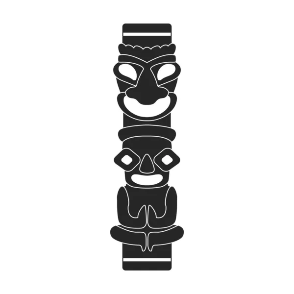 Тотем племінний вектор чорна піктограма. Векторна ілюстраційна маска ідола на білому тлі. Ізольована чорна ілюстрація ікони тотемного племені  . — стоковий вектор
