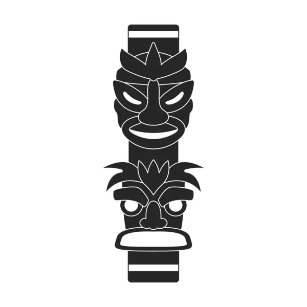 Totem tribal vector zwart icoon. Vector illustratie masker van idool op witte achtergrond. Geïsoleerde zwarte illustratie icoon van totem tribal . — Stockvector
