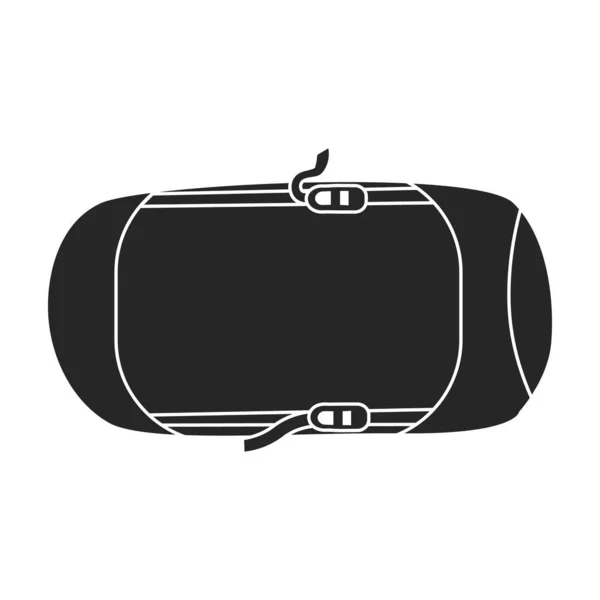Sleeping bag vector icon.Black icono del vector aislado en el fondo blanco saco de dormir . — Vector de stock