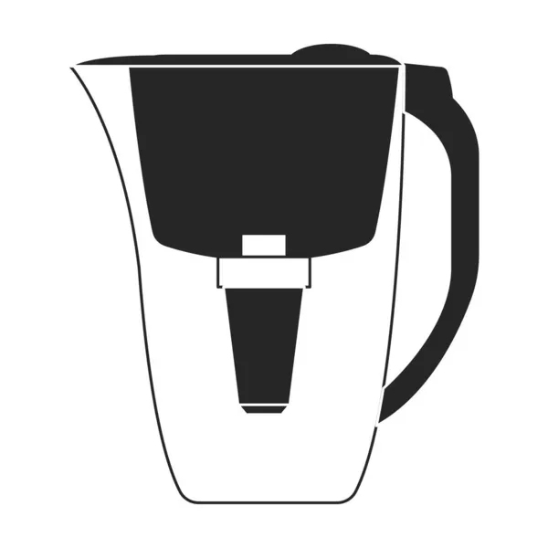 Filterkruik vector icon.Black vector pictogram geïsoleerd op witte achtergrond filter kruik. — Stockvector