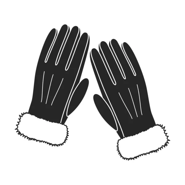 Guante vector icono negro. Accesorio de ilustración vectorial para mano sobre fondo blanco. Icono de ilustración en negro aislado de la mano del guante. — Archivo Imágenes Vectoriales