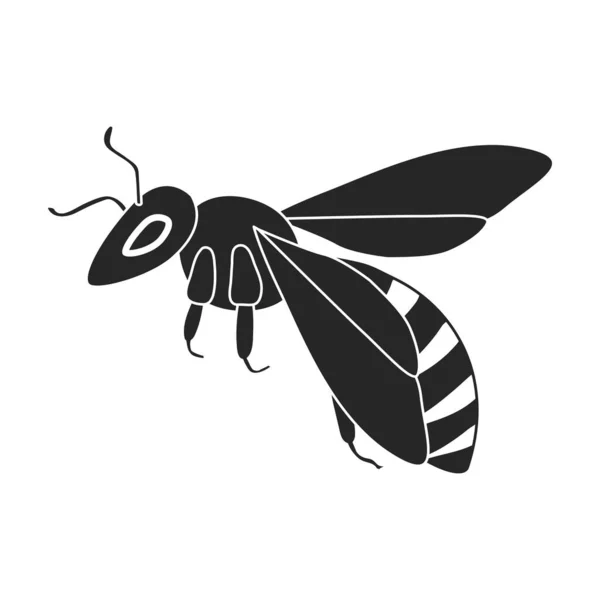 Ícone preto vetor abelha mel. Ilustração vetorial animal de abelha no fundo branco. Ícone de ilustração preto isolado de abelha mel. —  Vetores de Stock